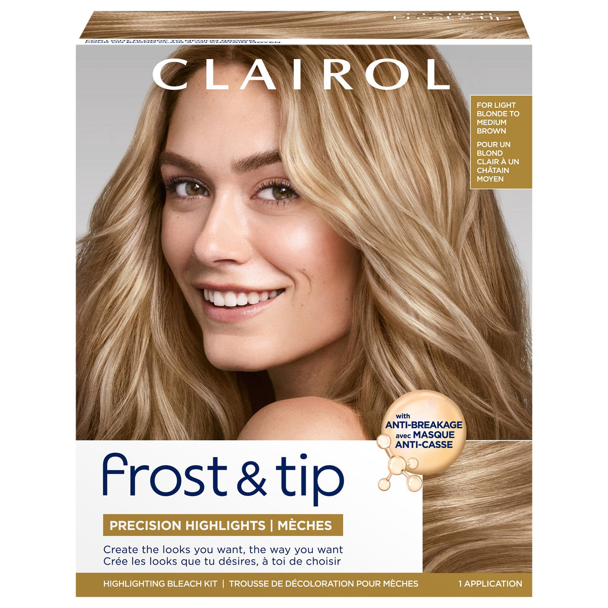 Clairol Frost & Tip Highlighting Hair Dye Kit, Ultra Precise Blonde Hair Color, 1 Application