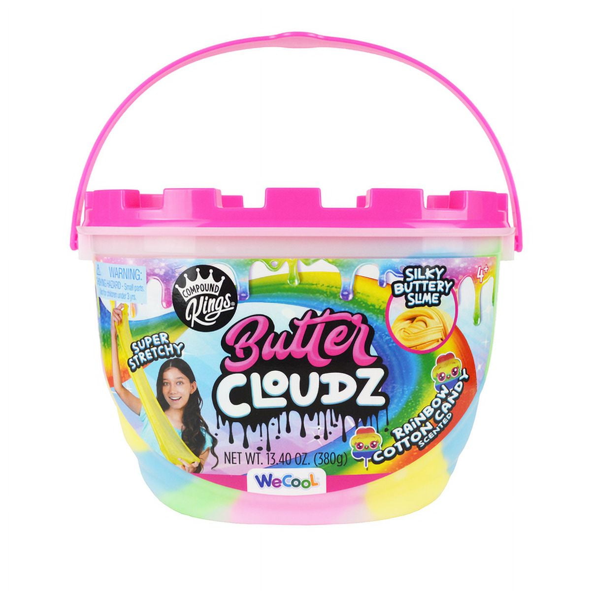 Compound Kings Cotton Candy Scented Cloud Butter, Colorful Rainbow Silky Buttery Slime, for Kids 4+