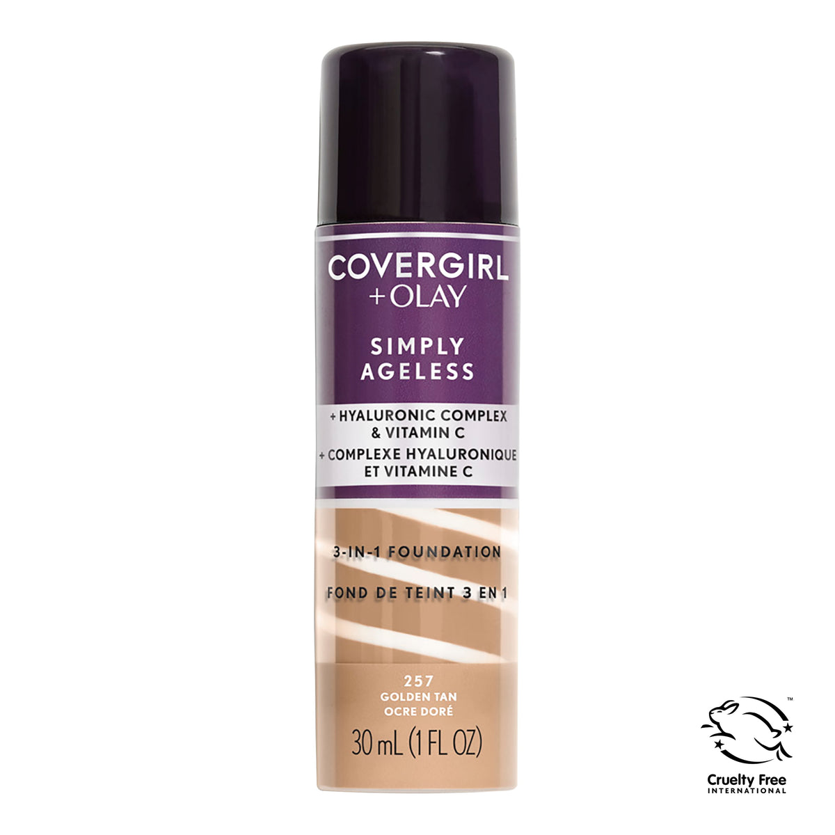 Covergirl & Olay Simply Ageless 3-in-1 Liquid Foundation, 257 Golden Tan, 1 fl oz