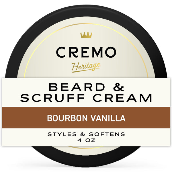 Cremo Beard & Scruff Cream, Bourbon Vanilla Scent, Moisturize & Condition Facial Hair, 4 oz