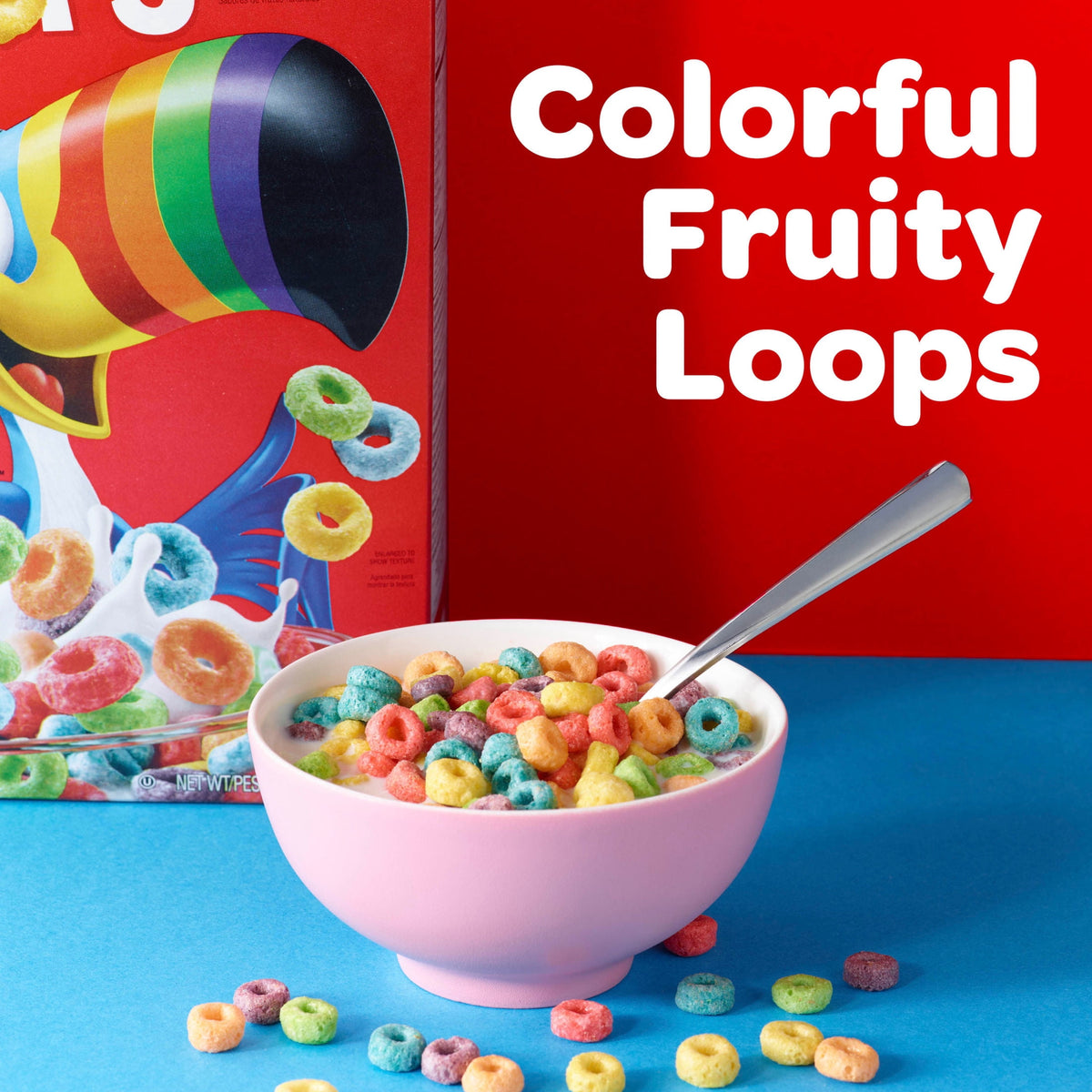 Kellogg's Froot Loops Original Breakfast Cereal, Good Source of Fiber, 8.9  oz
