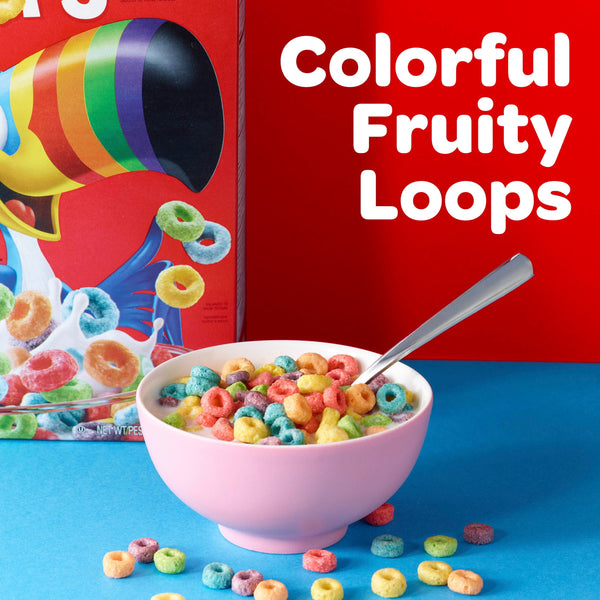 Kellogg's Froot Loops Original Breakfast Cereal, Good Source of Fiber, 8.9  oz