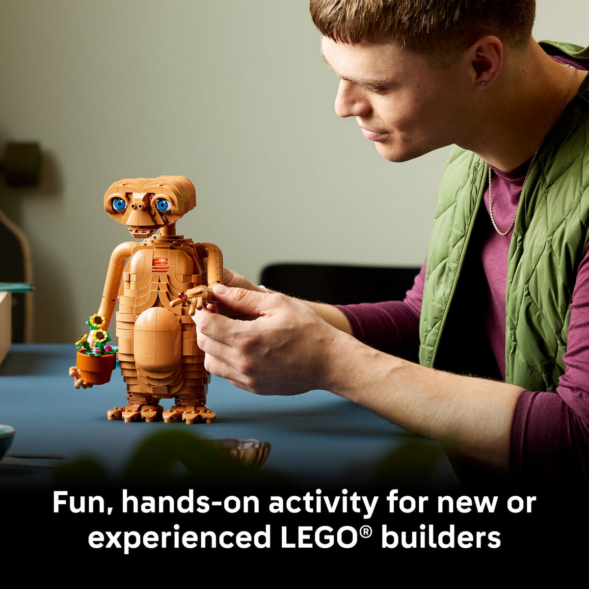 LEGO Ideas E.T. the Extra-Terrestrial Building Set for Adults 21370, Posable Figure with Light Brick, Ages 18+