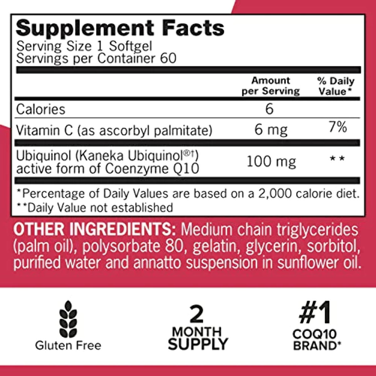 Qunol Mega Ubiquinol CoQ10 Softgels, 100mg, Antioxidant Supplement for Heart Health, 60 Count