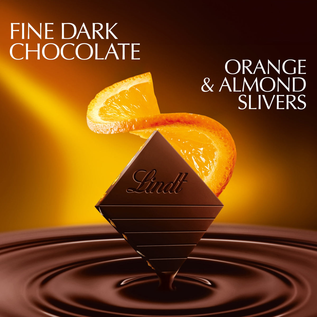 Lindt Excellence Intense Orange Dark Chocolate Candy Bar, 3.5 oz, Bar