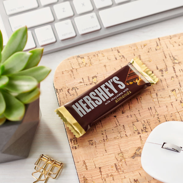 Hershey's Milk Chocolate With Almond Candy Bars & Miniatures, Snack Size, .45 oz (10 Count)