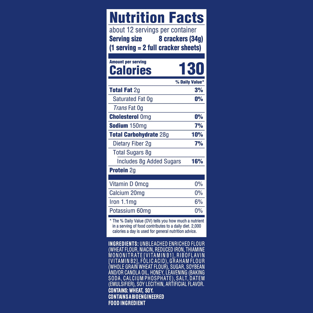 HONEY MAID Low Fat Honey Graham Crackers, Lunch Snacks, 14.4 oz