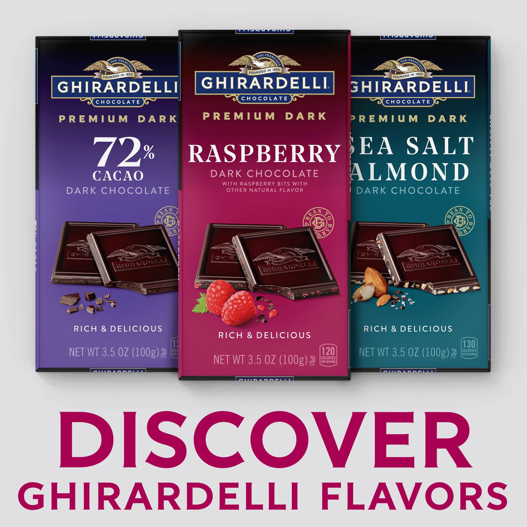 GHIRARDELLI PREMIUM DARK Raspberry Dark Chocolate Bar, 3.5 oz Bar