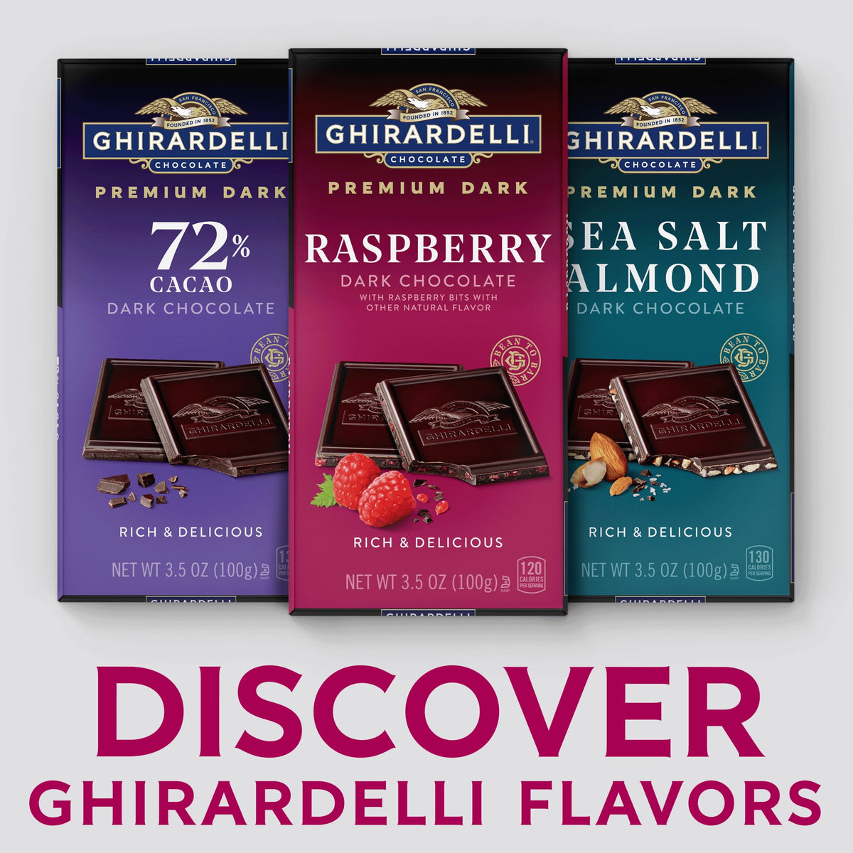 GHIRARDELLI PREMIUM DARK Raspberry Dark Chocolate Bar, 3.5 oz Bar