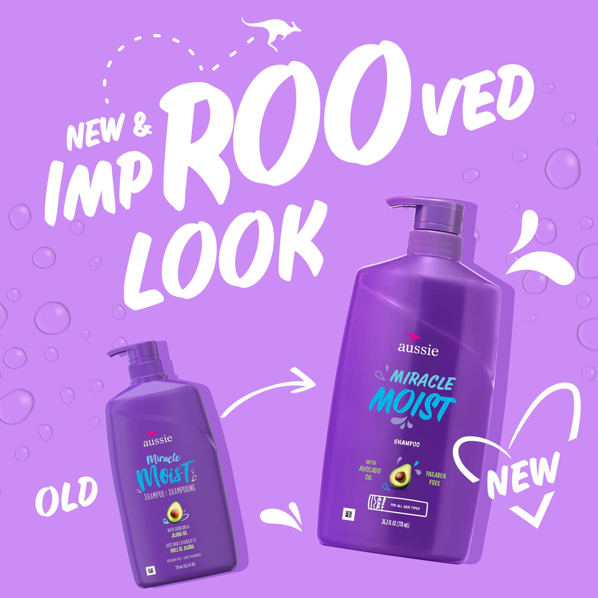 Aussie Miracle Moist Shampoo with Avocado, Paraben Free, for All Hair Types 26.2 fl oz