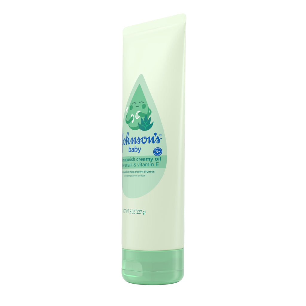 Johnson's Baby Skin Nourish Creamy Oil With Aloe Scent & Vitamin E, 8 oz