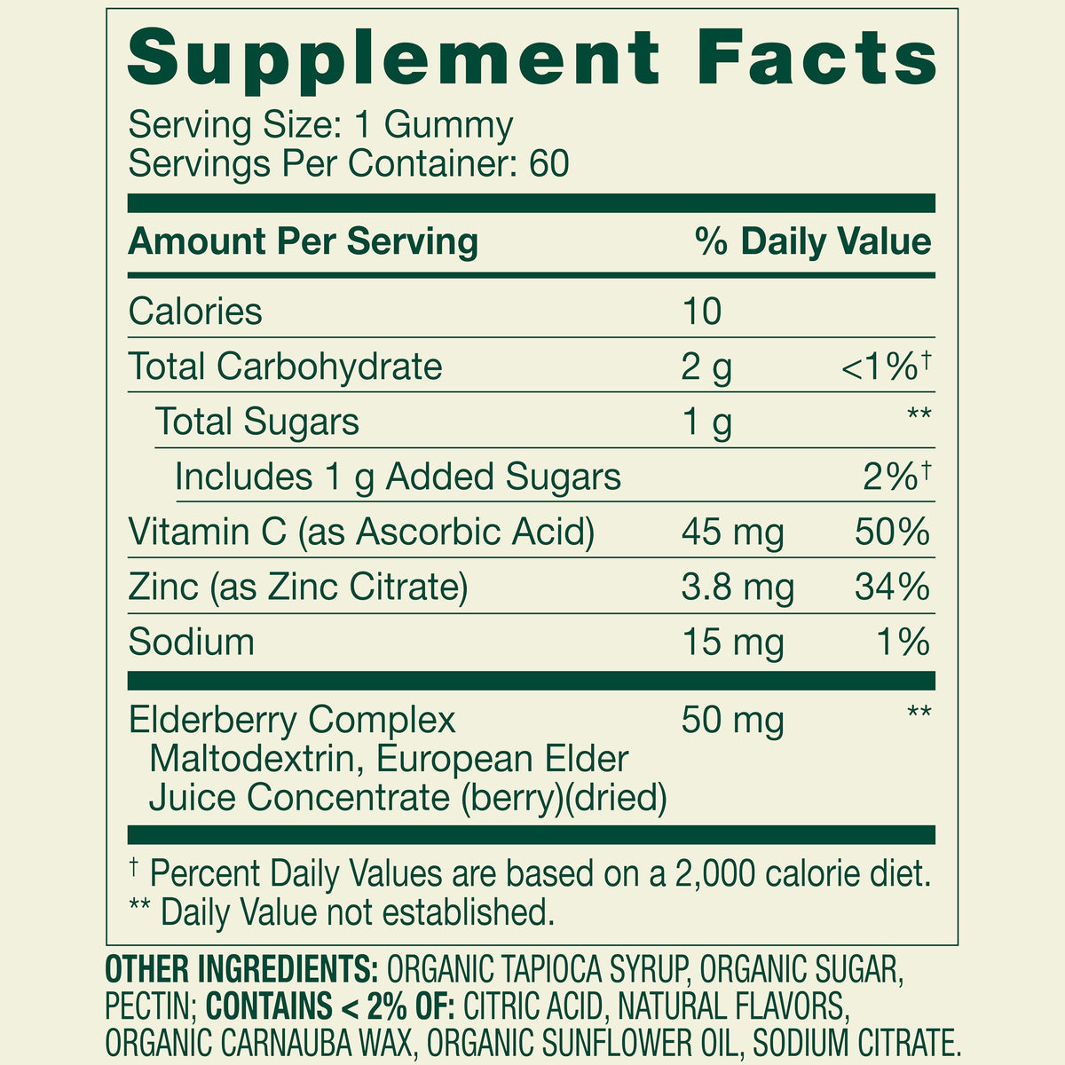 Spring Valley Elderberry Adult Gummies Dietary Supplement, 50 mg, 60 Count