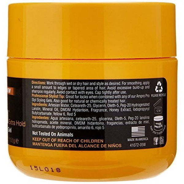 Ampro Shine N Jam Extra Hold Conditioning Styling & Braiding Gel, 4oz., Textured Hair, Moisturizing