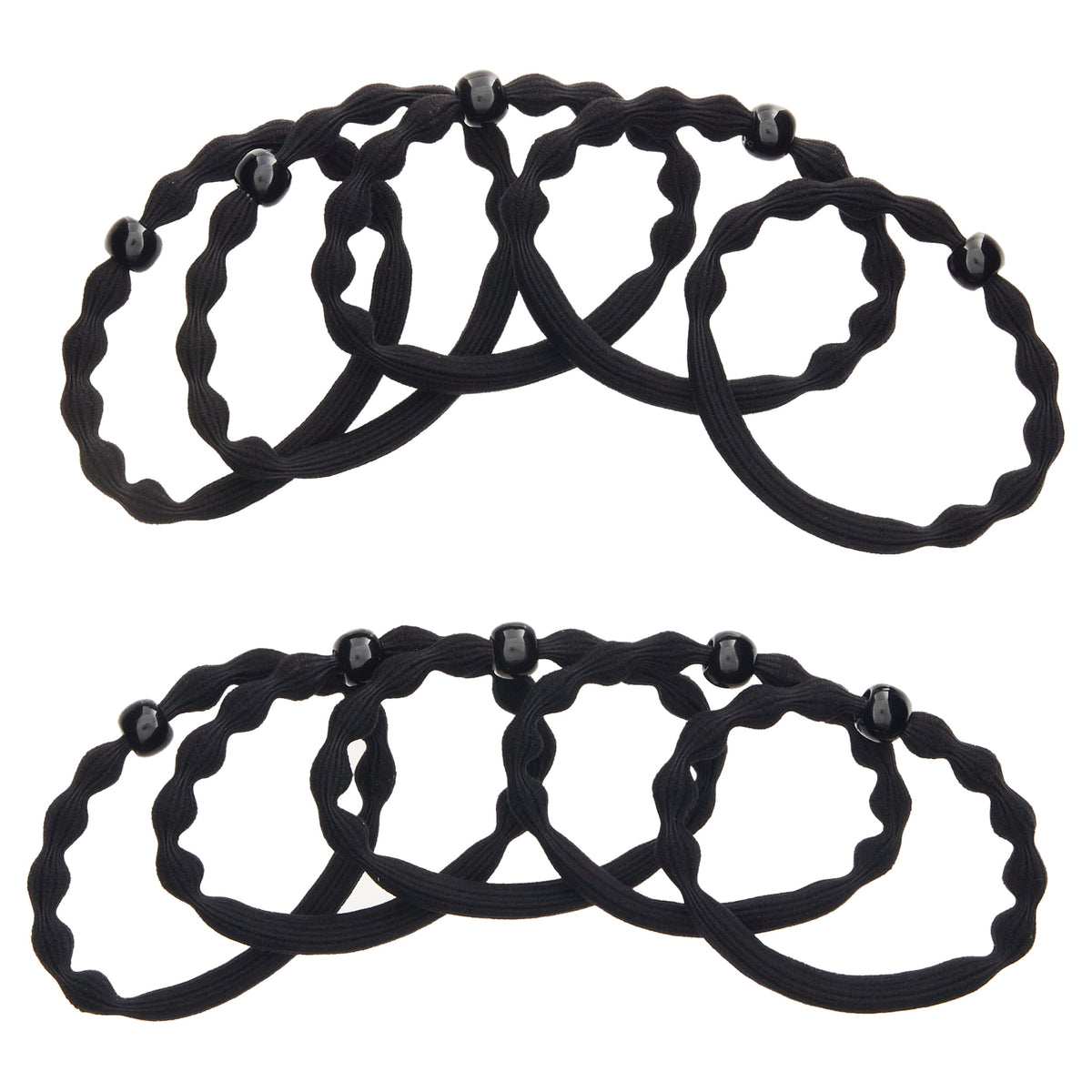 Goody Ouchless Damage-Free Forever Hair Elastics, Ponytail Holder, Black, 10 Ct