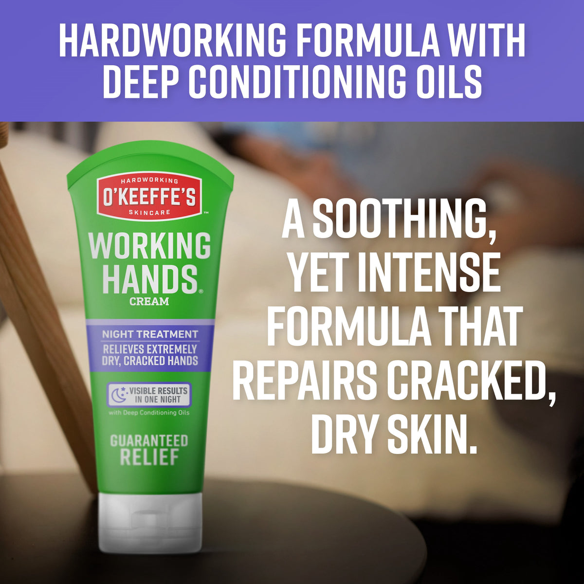 O'Keeffe's Working Hands Night Treatment Hand Cream, 3 Ounce Tube