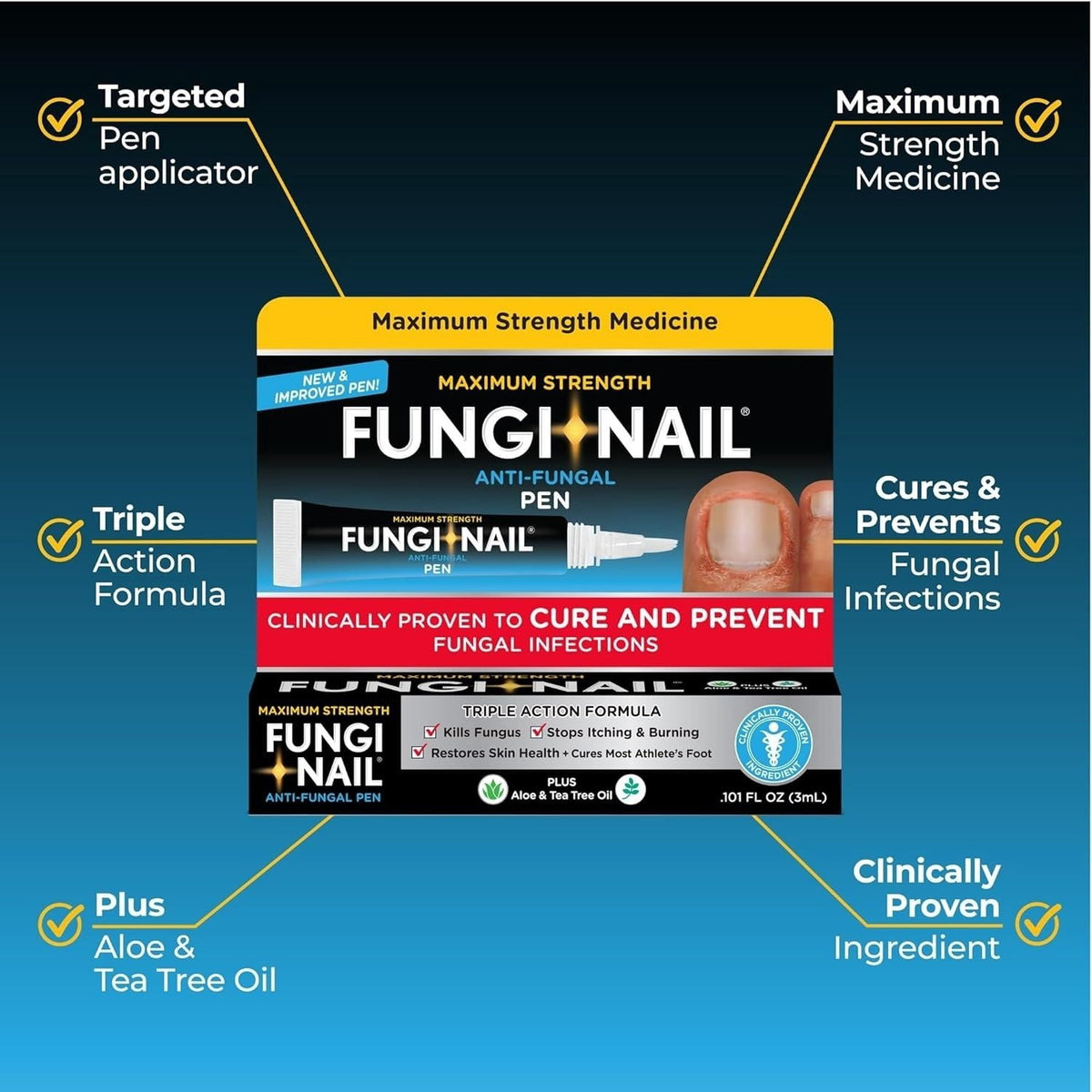 Fungi-Nail Pen Applicator Anti-Fungal Solution 0.101 Fl Oz