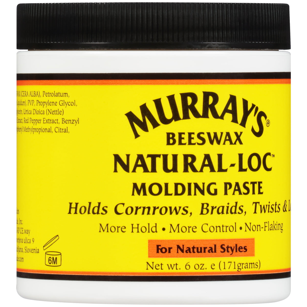 Murray's Beeswax Natural-Lock for Natural Styles Molding Paste, 6 oz., All Hair Types, Nourishing, Moisturizing