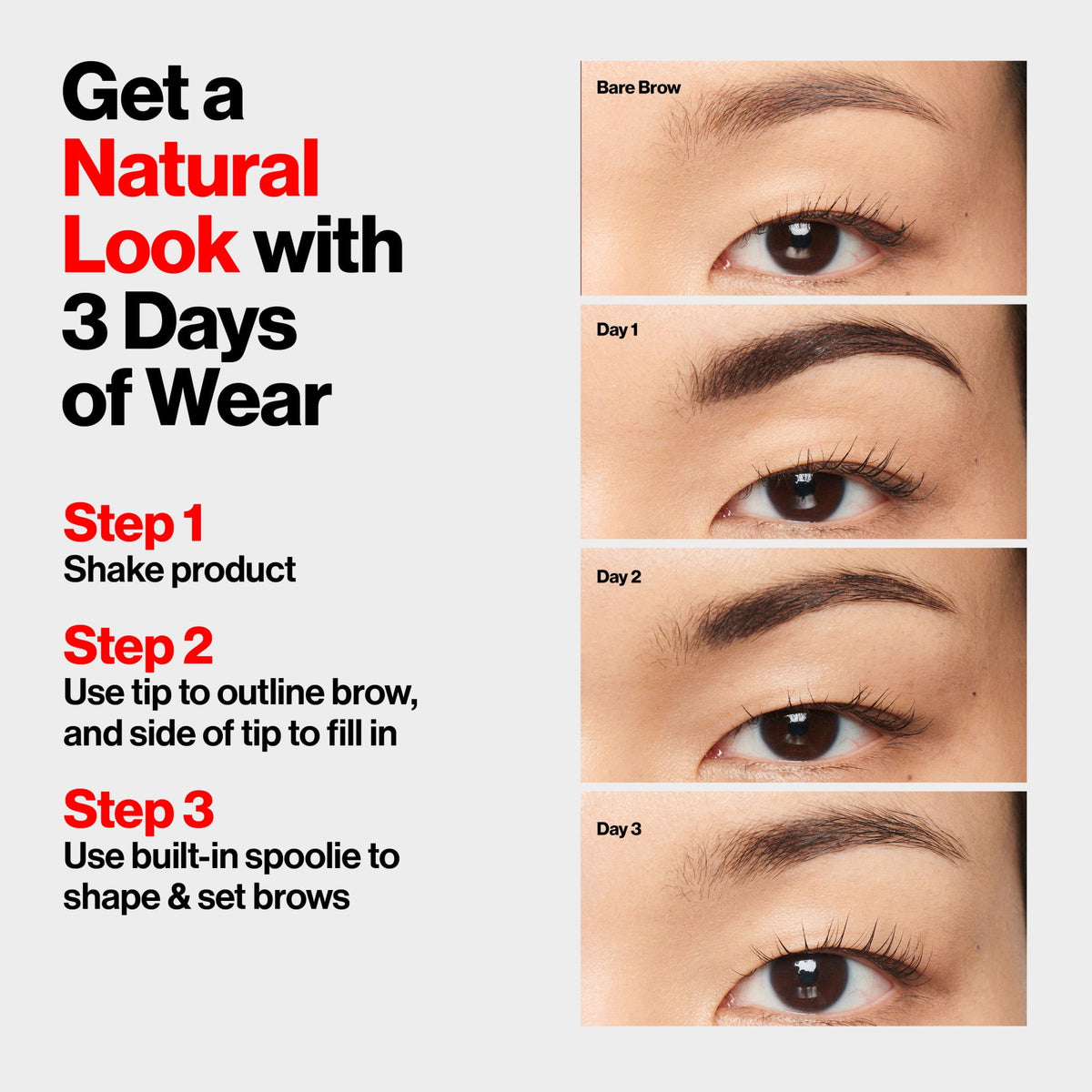 Revlon ColorStay Semi-Permanent Brow Ink Waterproof Eyebrow Enhancer Gel, 352 Soft Brown Ink, 0.09 fl oz.