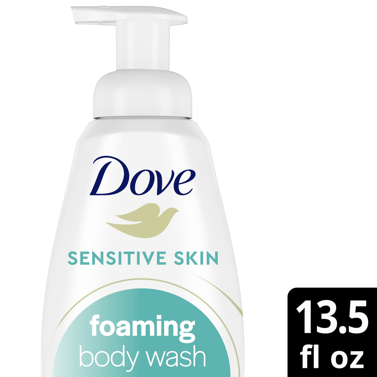 Dove Foaming Long Lasting Hypoallergenic Women's Body Wash for Sensitive Skin, 13.5 fl oz