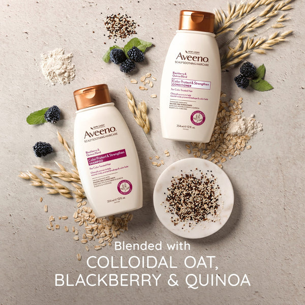 Aveeno Blackberry & Quinoa Strengthening Conditioner for Color-Treated Hair, 12 fl oz