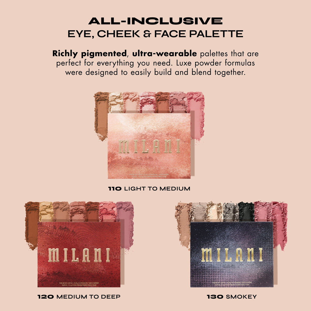 Milani All Inclusive Eye, Cheek & Face Palette, Medium to Deep