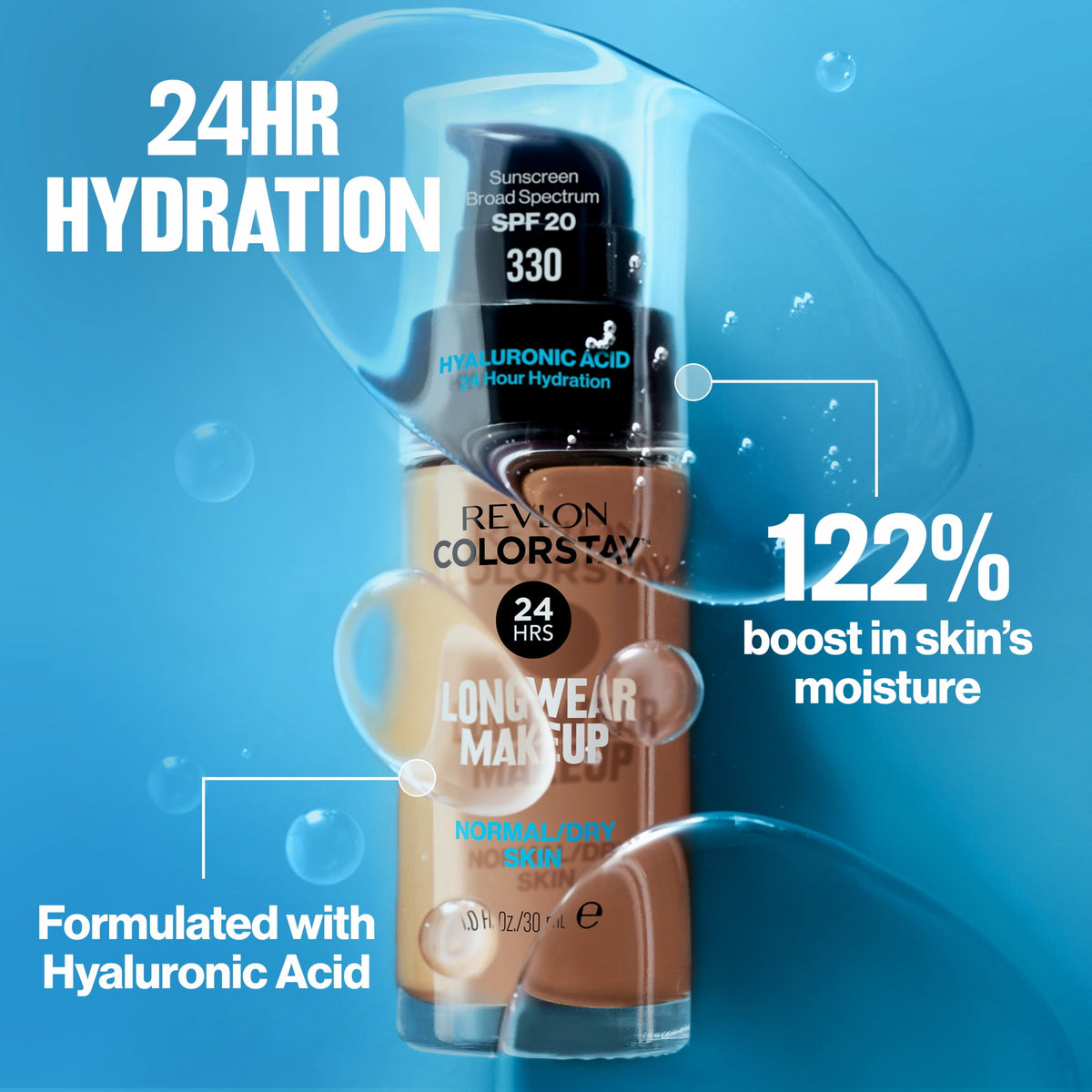 Revlon ColorStay Liquid Foundation Makeup, Normal/Dry Skin, SPF 20, 295 Dune, 1 fl oz