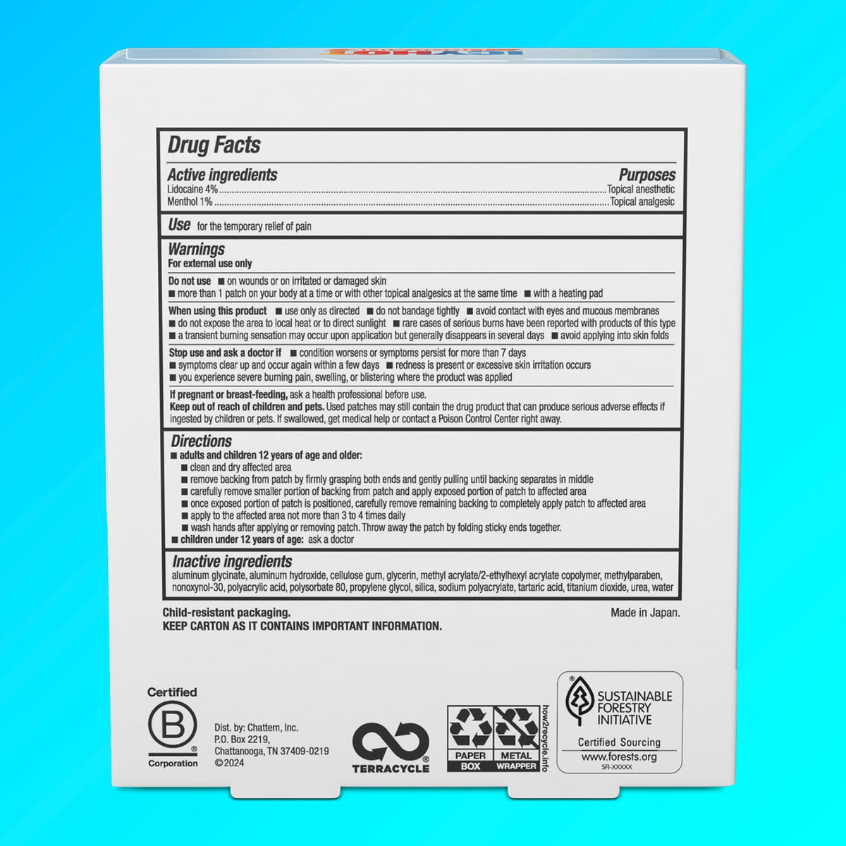 Icy Hot Lidocaine Pain Relief Patches, Numb Aggravated Nerves With Max Strength Lidocaine 4% and Menthol 1%, Fast-Acting Pain Relief for Minor Pain