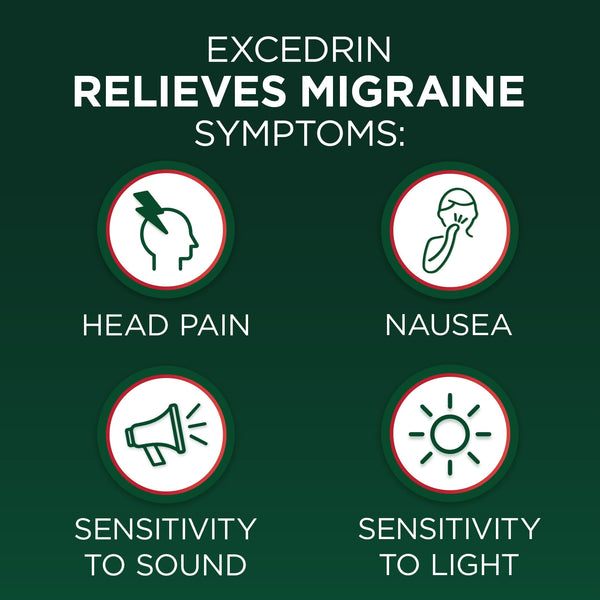 Excedrin Migraine Medicine Caplets for Migraine Headache Relief, 24 Count