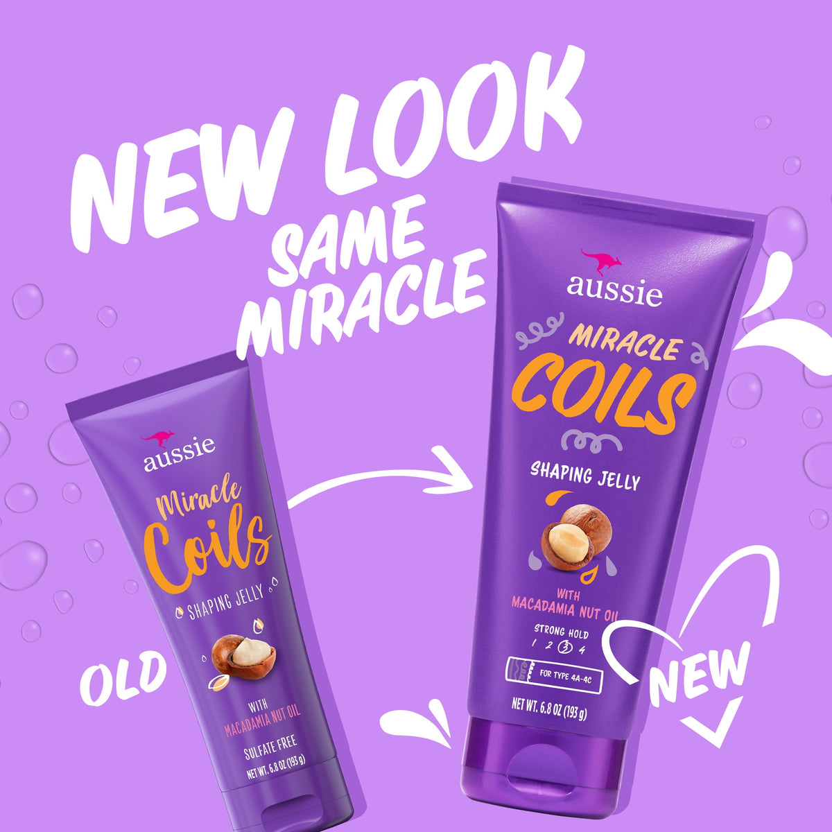 Aussie Miracle Coils Sulfate-Free Shaping Jelly with Cocoa Butter 6.8 fl oz