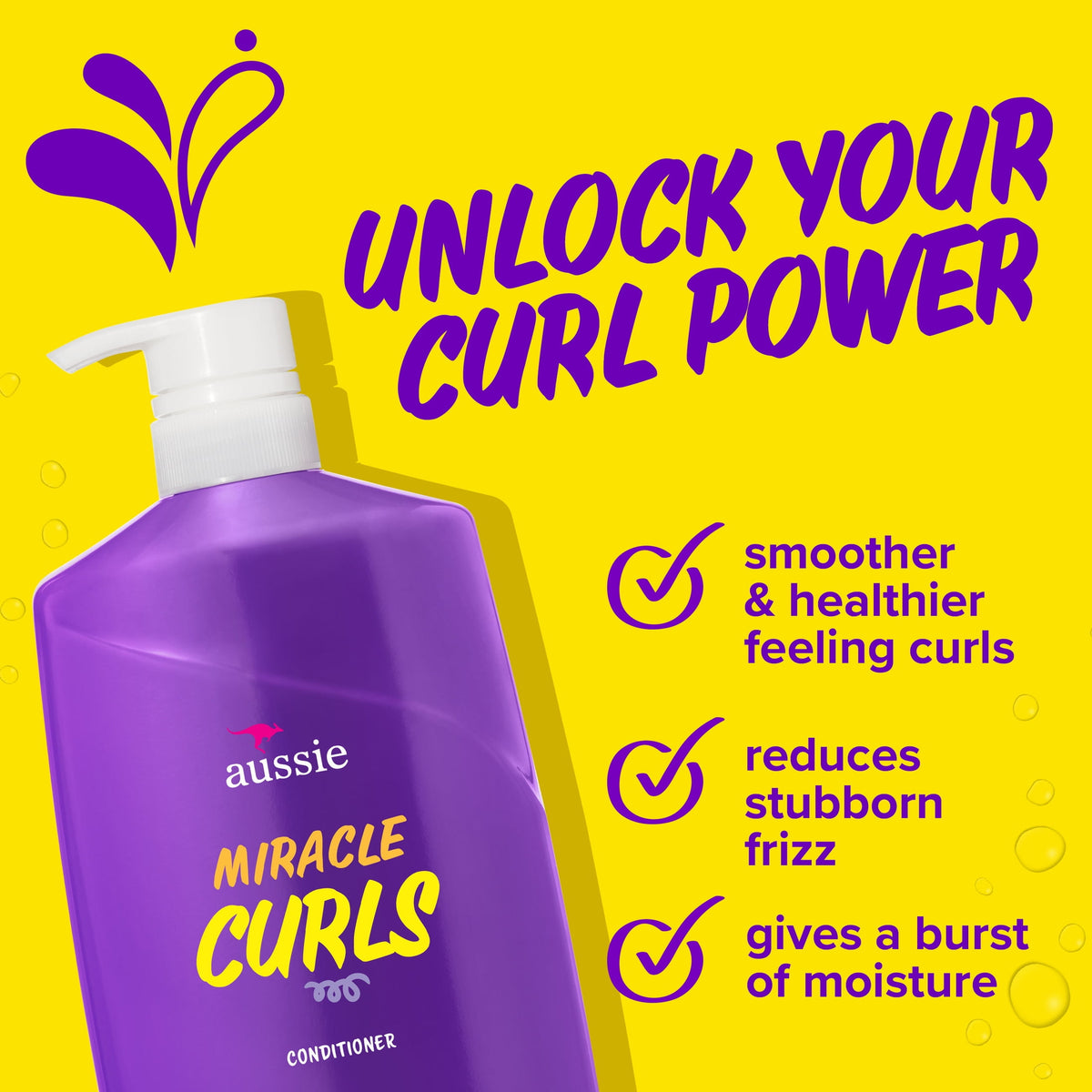 Aussie Miracle Curls Conditioner with Coconut Oil, Paraben Free, 26.2 fl oz