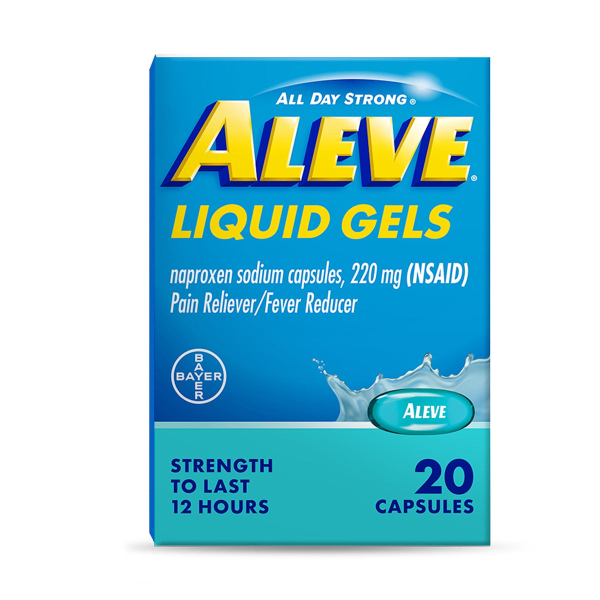Aleve Liquid Gels Naproxen Sodium Pain Reliever, 20 Count