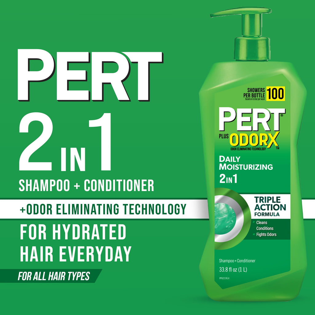 Pert Plus OdorX Daily Moisturizing 2-in-1 Triple Action Formula 33.8 fl oz