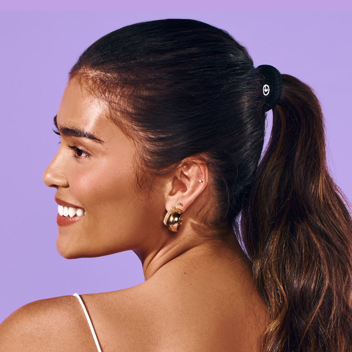 Gimme Beauty Seamless Extra Stretch Hair Ties for Thick Hair, Ponytail Holder, Black, 6 Count