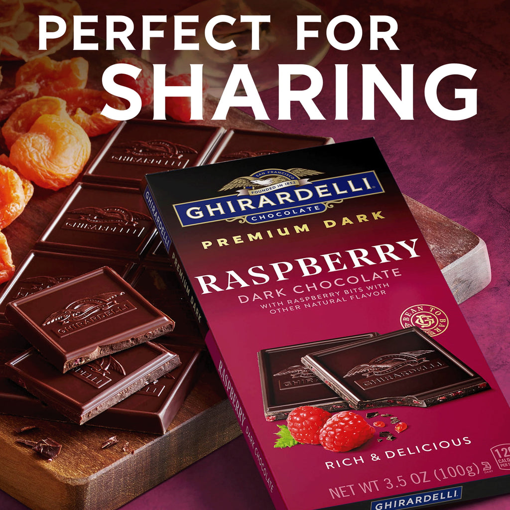 GHIRARDELLI PREMIUM DARK Raspberry Dark Chocolate Bar, 3.5 oz Bar