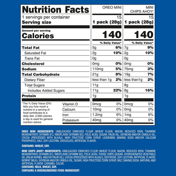 Nabisco Crowd Favorites Cookies Variety Pack, OREO Minis & CHIPS AHOY! Minis, 30 Snack Packs