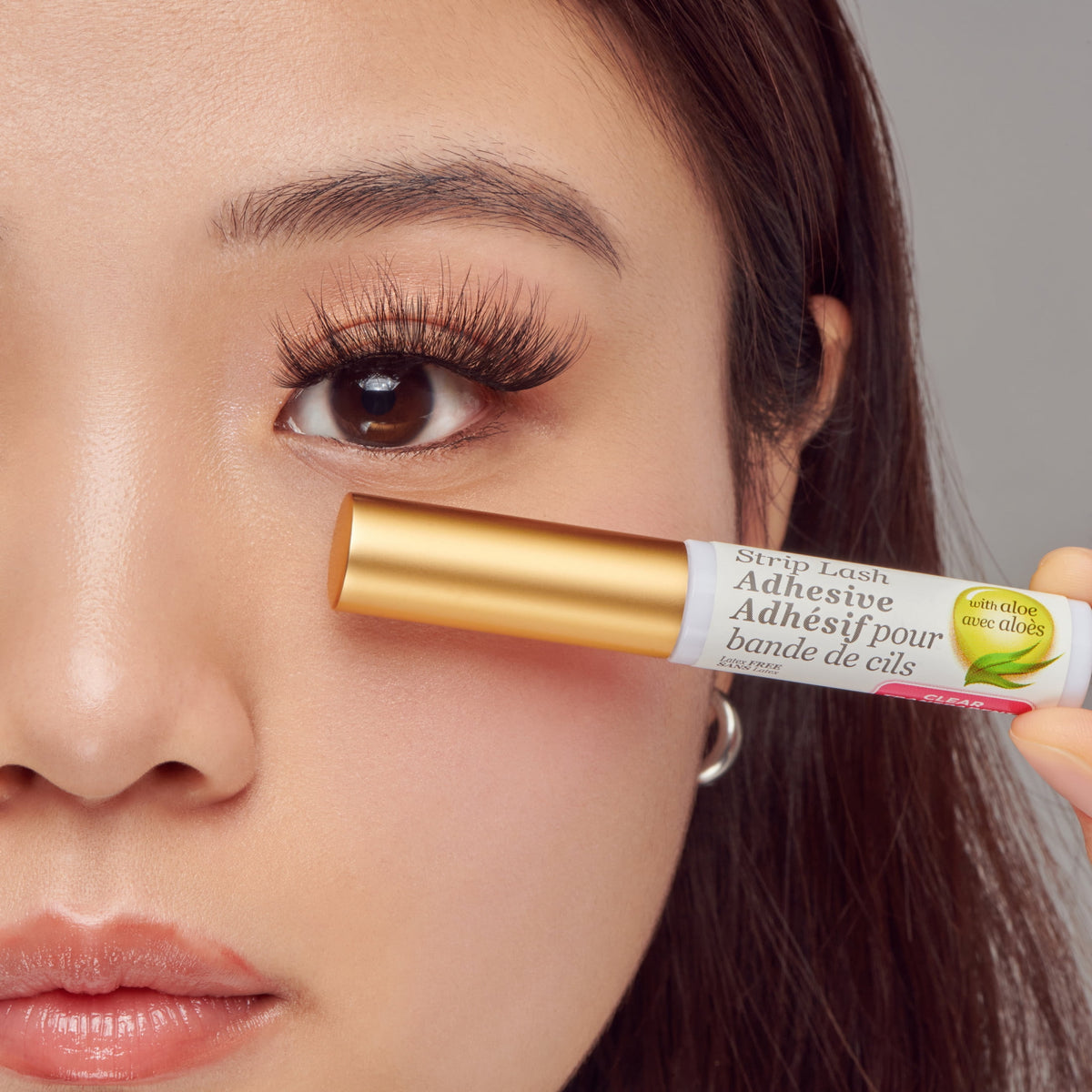 Kiss Strip Lash False Eyelash Adhesive Glue, Latex Free with Aloe, Clear, 0.17 oz