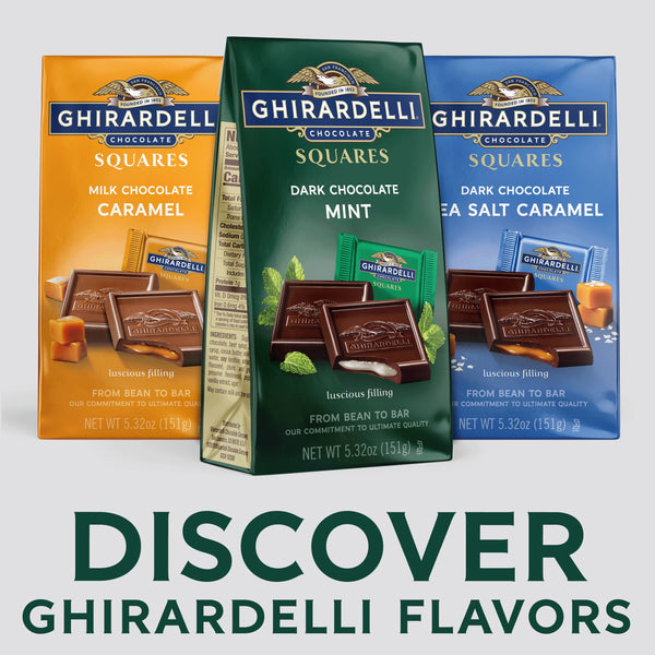 GHIRARDELLI Dark Chocolate Candy SQUARES with Mint Filling, 5.32 oz Bag