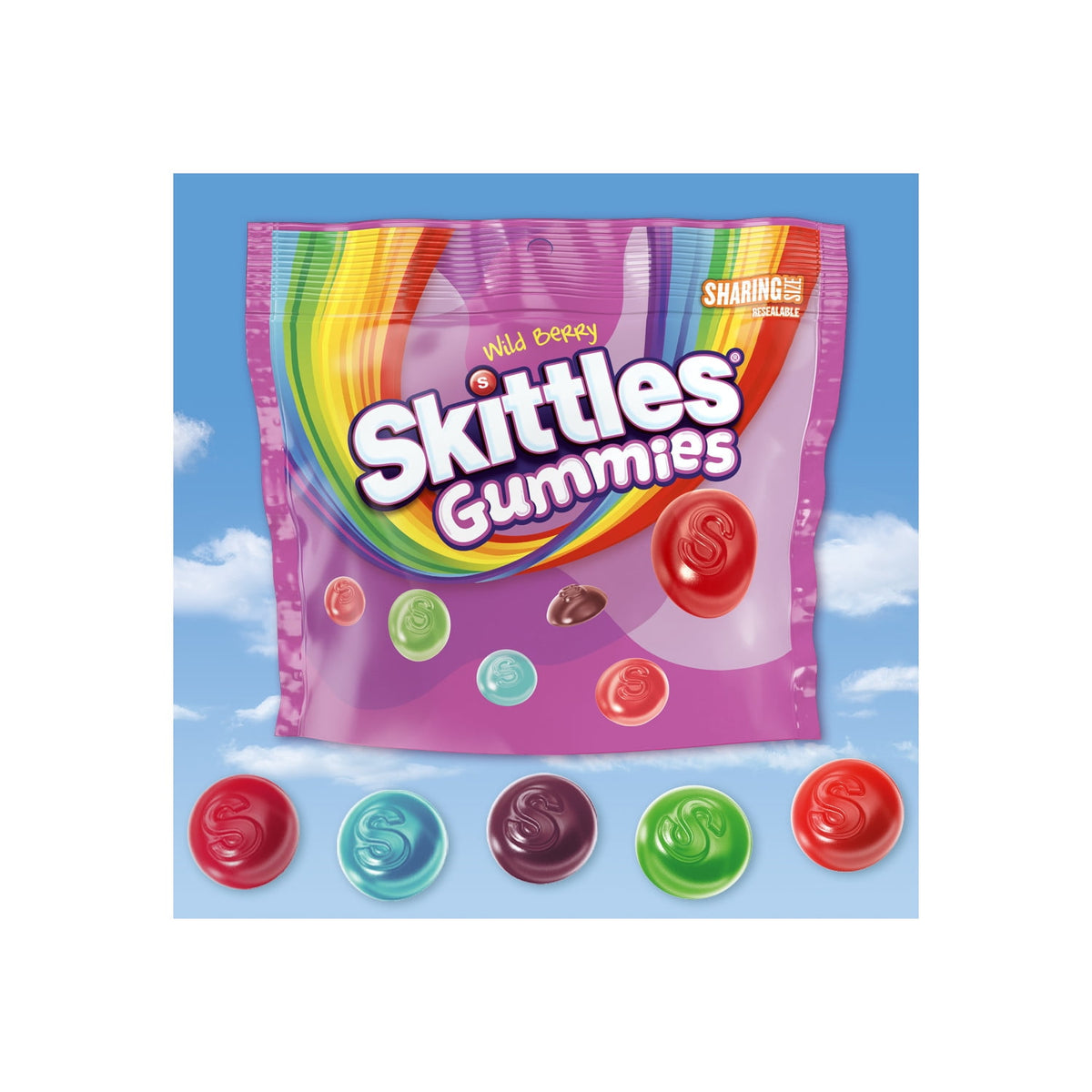 Skittles Gummies Wild Berry Gummy Candy, Sharing Size, 12 oz Bag