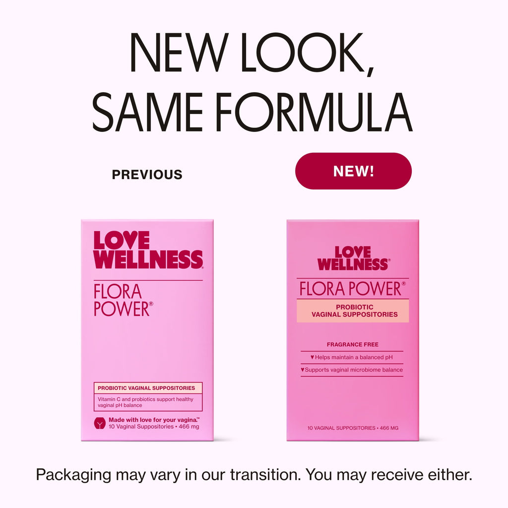Love Wellness Flora Power, Probiotic Vaginal Suppositories, 10ct