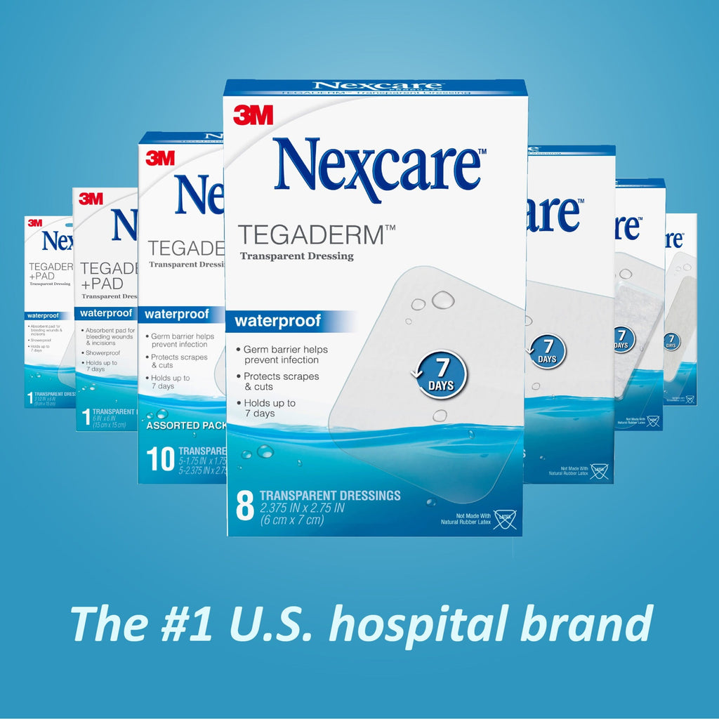 Nexcare Tegaderm + Pad Transparent Dressing, 3.5" x 4.125", 3/Pack