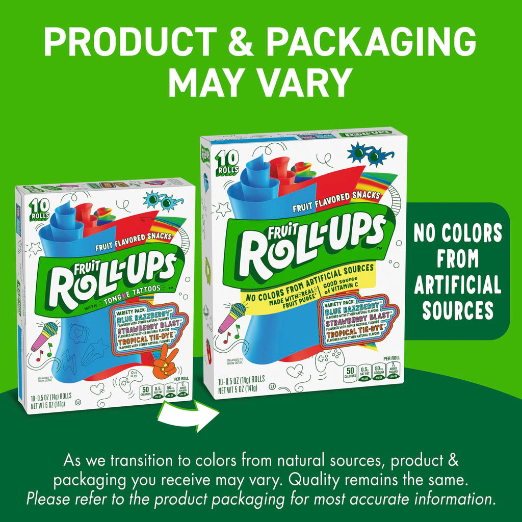 Fruit Roll-Ups Fruit Flavored Snacks, Gluten Free Variety Pack (10 Count)