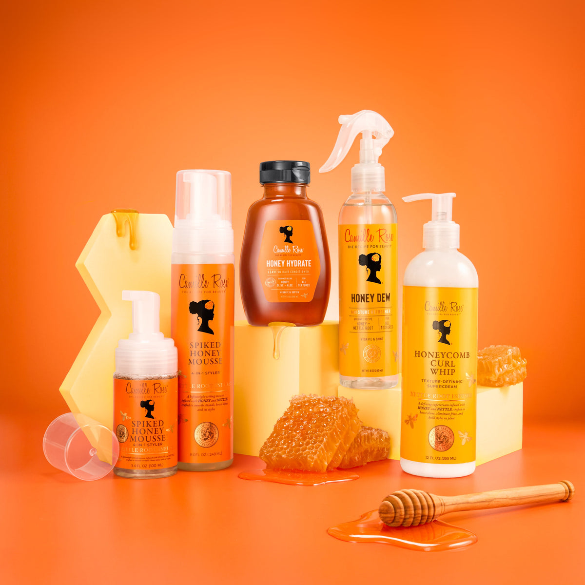 Camille Rose Honey Hydrate & Soften All Ages Leave-In Conditioner with Honey & Olive Fruit Oil, 9oz