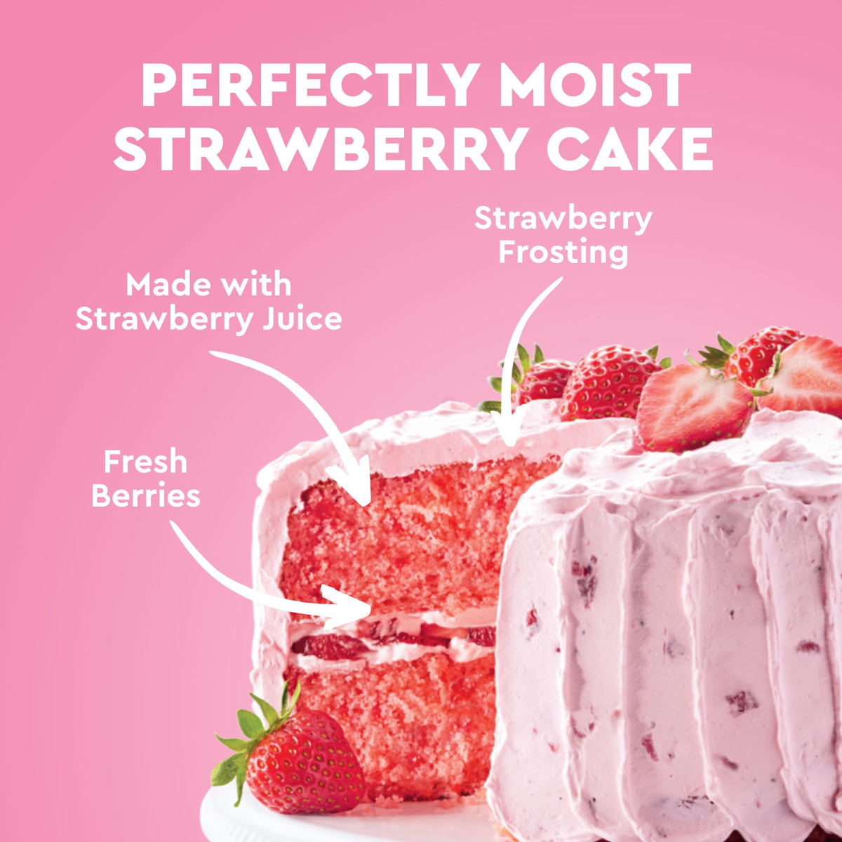 Duncan Hines Strawberry Supreme Flavored Cake Mix, 15.25 oz.