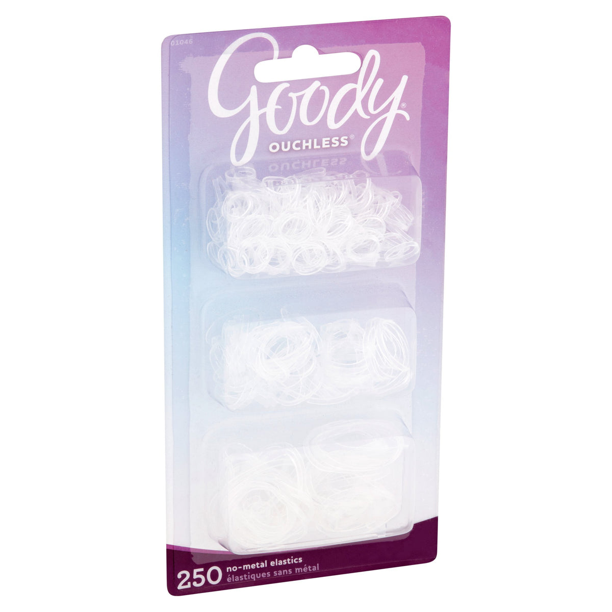 Goody Ouchless Mini Poly Band Hair Ties, No Metal Gentle Hair Elastics, Clear, 250 Ct