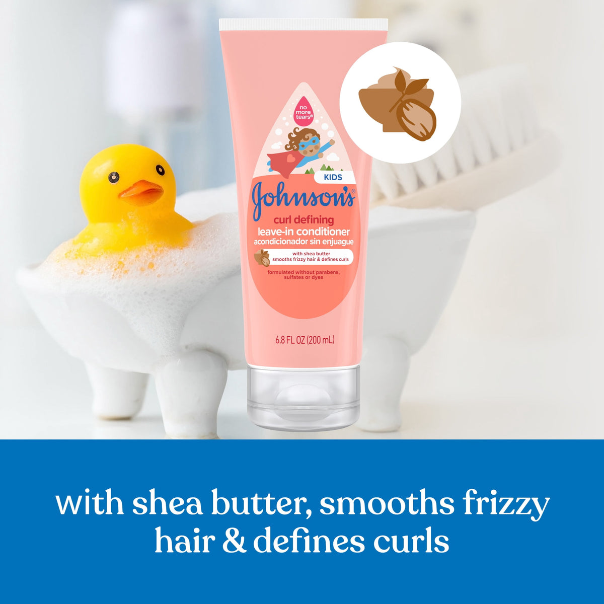 Johnson's Curl Defining Kids' Leave-In Hair Conditioner, 6.8 fl. oz