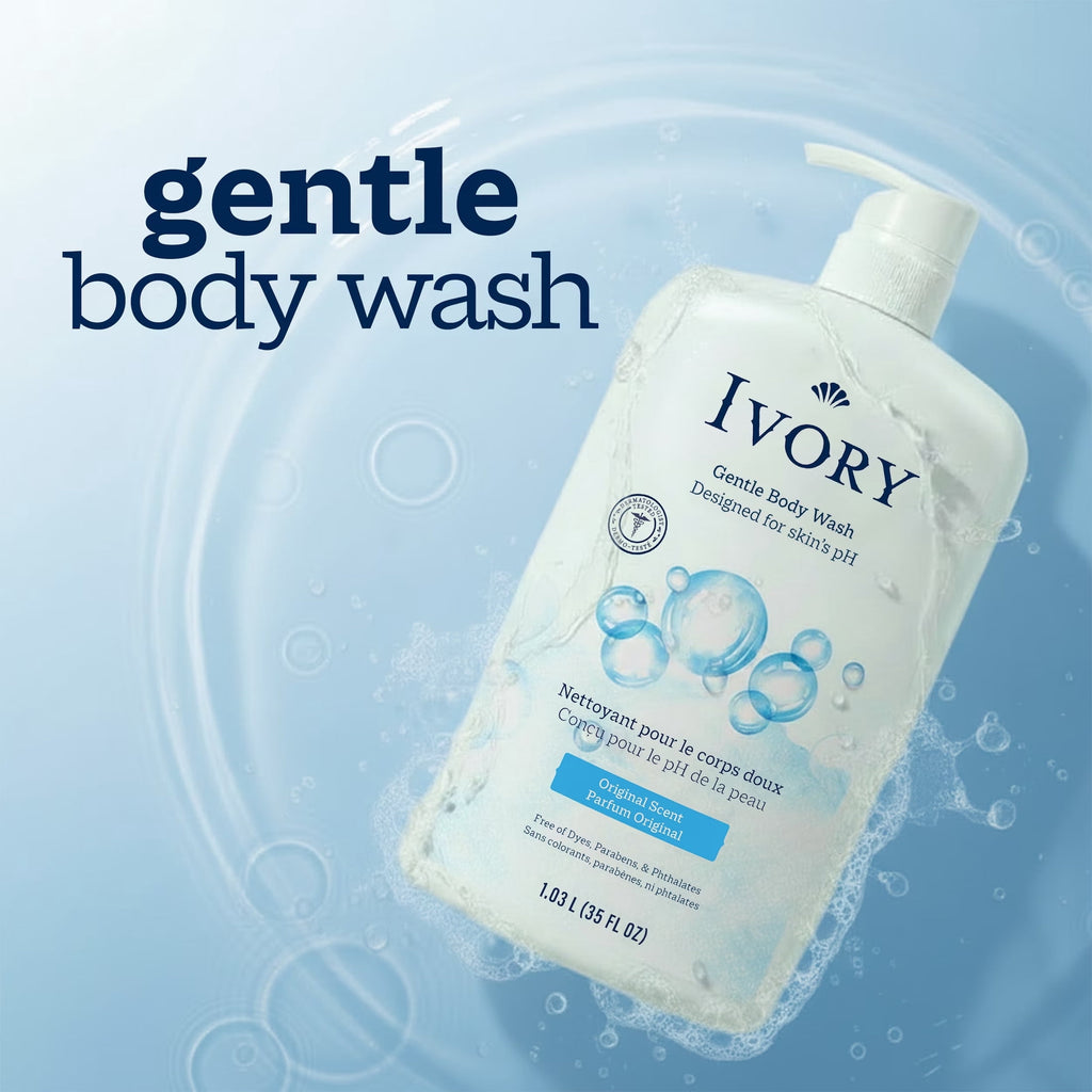Ivory Body Wash, Mild and Gentle Original Scent, 35 fl oz