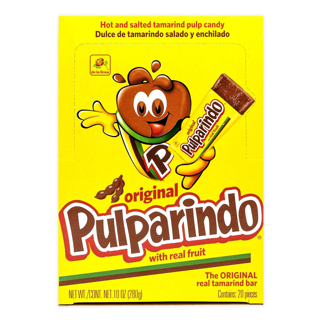 De La Rosa Pulparindo Tamarind Candy, Original Hot and Salted Mexican Candy, 20 Count