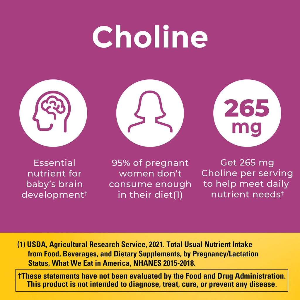 Nature Made Prenatal Vitamins Softgels + Choline Supplement Capsules, 70 + 70 Count