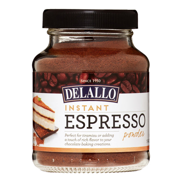 DeLallo Instant Espresso Powder for Baking & Drinks, 100% Instant Coffee, Naturally Caffeinated, 1.94 oz Jar