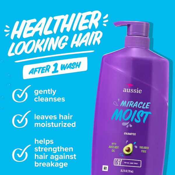 Aussie Miracle Moist Shampoo and Conditioner Set, 26.2 fl oz